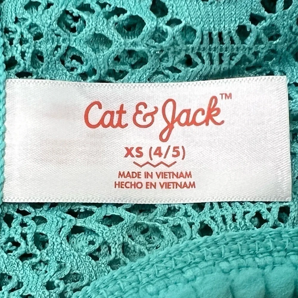 Girls' Crochet Solid Cover up - Cat & Jack™ - XS (4-5) Aqua